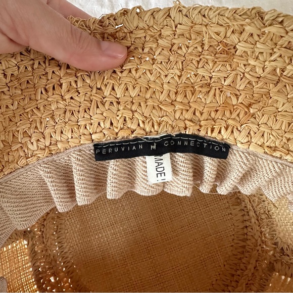 Peruvian Connection Raffia Straw Patchwork Bucket Hat - Picture 5 of 6